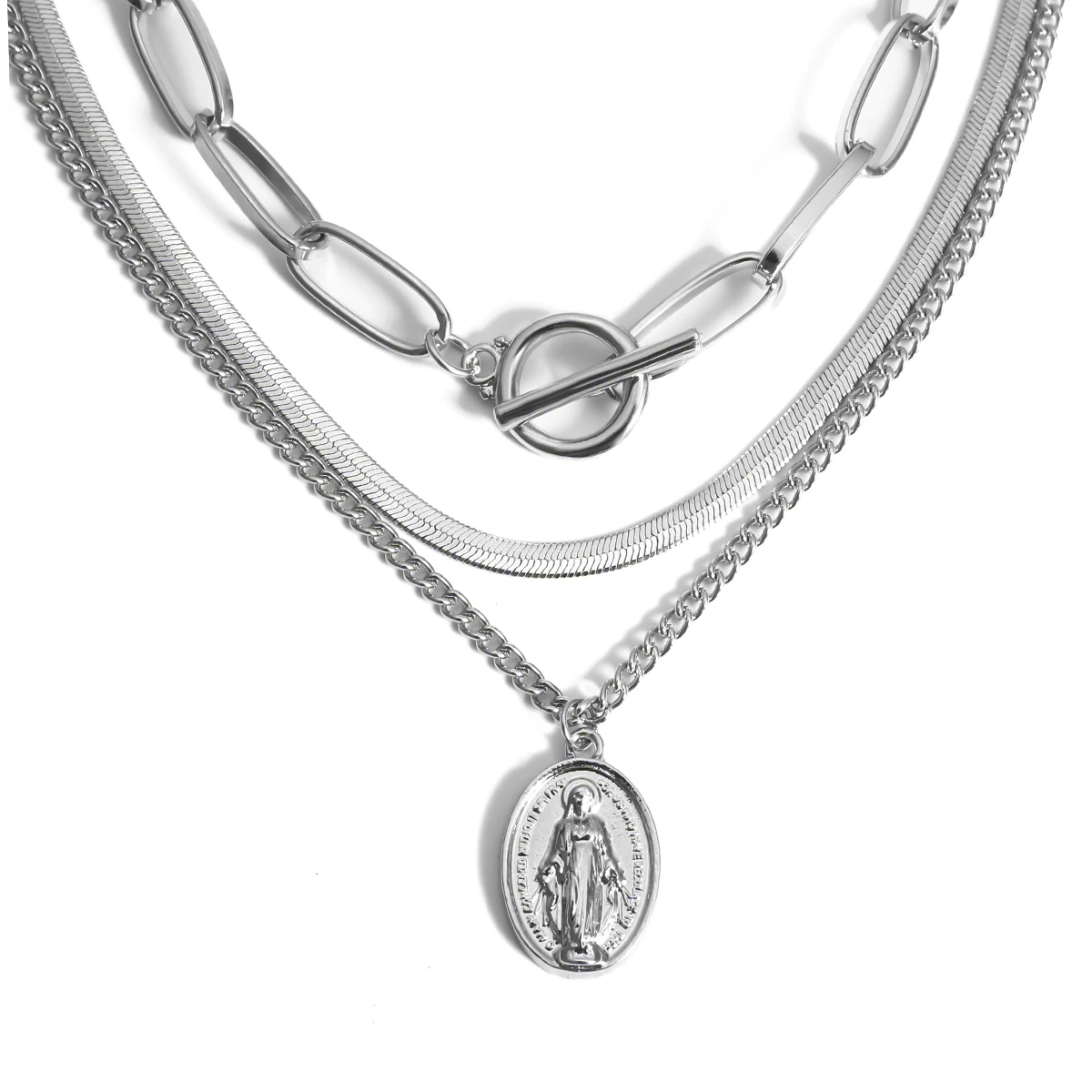 KunJoeMen Necklace Set Flat Snake Chain Choker Portrait Pendant Neckalce Circle Lariat Necklaces for Mens Couple Jewelry Gifts
KunJoeMen Necklace Set Flat Snake Chain Choker Portrait Pendant Neckalce Circle Lariat Necklaces for Mens Couple Jewelry Gifts