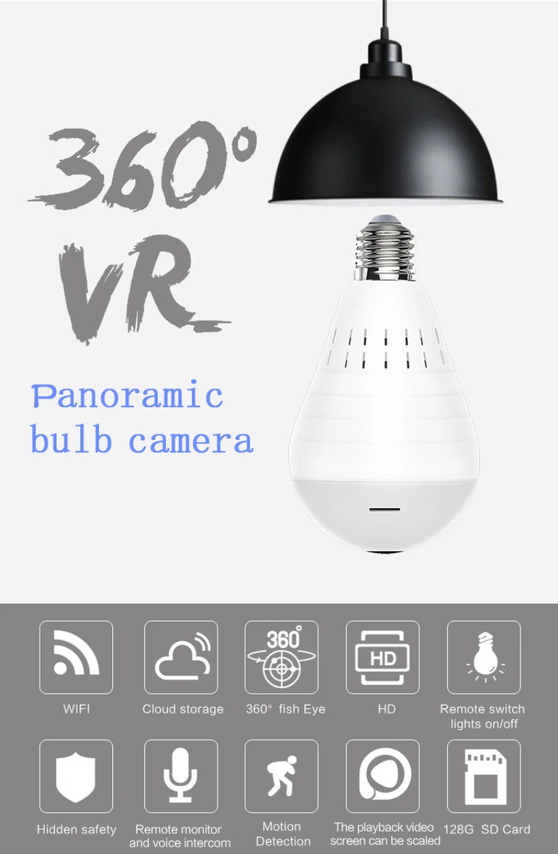 IP-камера 960P, панорамная, с поддержкой Wi-Fi, лампа «рыбий глаз», светодиодная, 360 градусов ночного видения
IP-камера 960P, панорамная, с поддержкой Wi-Fi, лампа «рыбий глаз», светодиодная, 360 градусов ночного видения