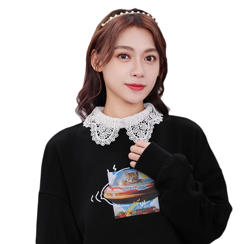 Women Floral Lace Lapel Half Shirt Blouse Hollow Out See-Through Mesh Fake Collar Necklace Sweater Decorative Dickey
Women Floral Lace Lapel Half Shirt Blouse Hollow Out See-Through Mesh Fake Collar Necklace Sweater Decorative Dickey