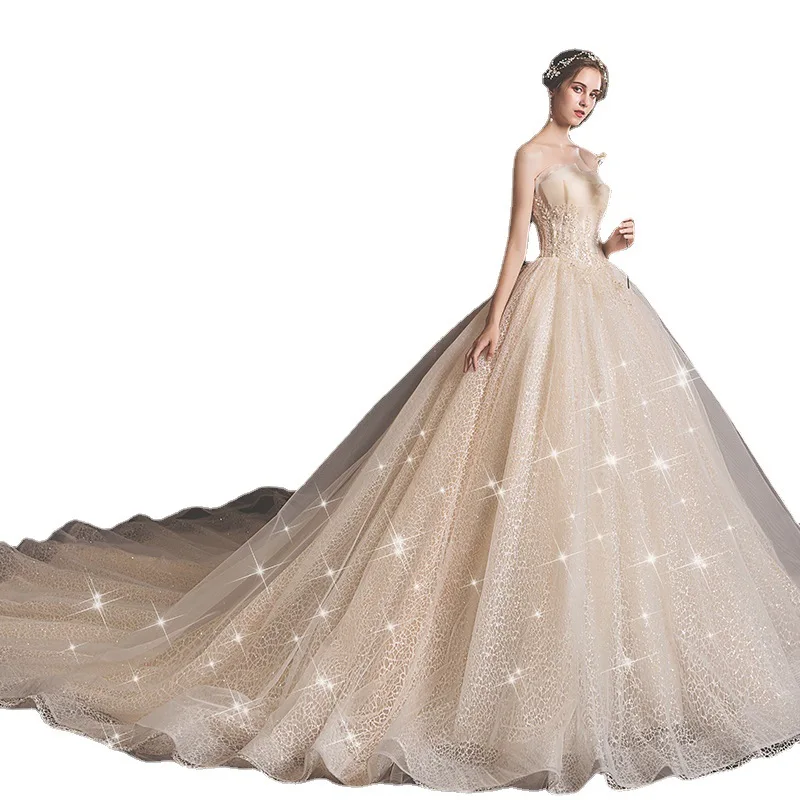 Main Wedding Dress Bridal Tube Top Elegant Wedding Dress Mori Style Pregnant Women Belly Covering Dress Large Tail Pettiskirt
Main Wedding Dress Bridal Tube Top Elegant Wedding Dress Mori Style Pregnant Women Belly Covering Dress Large Tail Pettiskirt