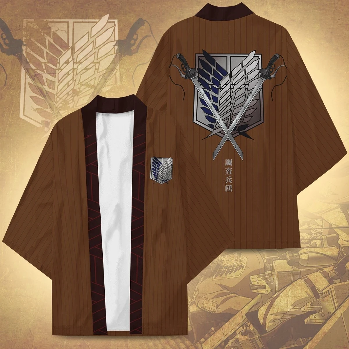 Anime Shirt Attack on Titan Cosplay Costumes Kimono Scouting Legion Symbol Levi Ackerman Cloak Eren Jäger Haori Cardigan Jacket
Anime Shirt Attack on Titan Cosplay Costumes Kimono Scouting Legion Symbol Levi Ackerman Cloak Eren Jäger Haori Cardigan Jacket