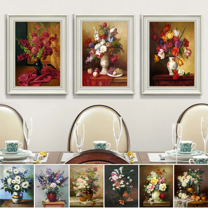 American Retro Colorful Vase Oil Painting Living Room Dining Table Still Life Fruit Flower Decoration Poster Bedroom Wall Mural
American Retro Colorful Vase Oil Painting Living Room Dining Table Still Life Fruit Flower Decoration Poster Bedroom Wall Mural