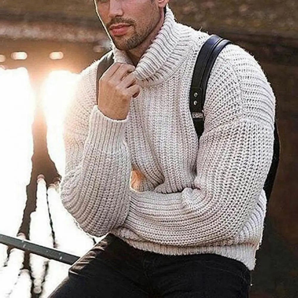 Winter Men's Sweater Solid Knitted Turtleneck High Collar Solid Color Loose Men Knitted Sweater for Daily Wear Men Clothing
Winter Men's Sweater Solid Knitted Turtleneck High Collar Solid Color Loose Men Knitted Sweater for Daily Wear Men Clothing