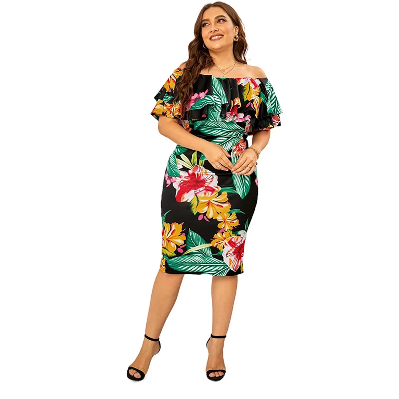 Large Size Dress 2021 Summer New Style Printed Sexy One-neck 200 Kg Fat Mm Bag Hip Skirt
Large Size Dress 2021 Summer New Style Printed Sexy One-neck 200 Kg Fat Mm Bag Hip Skirt