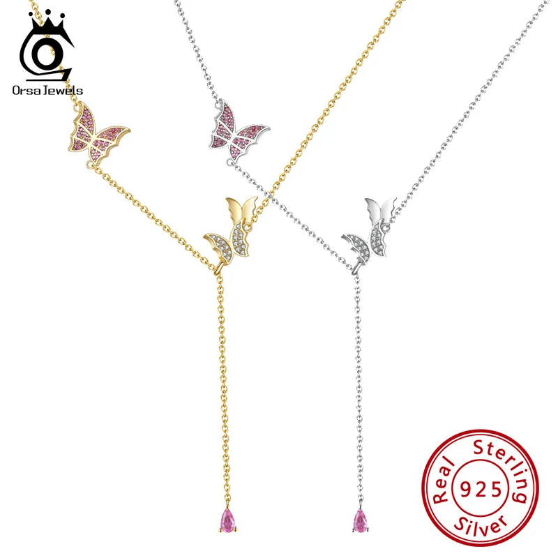 ORSA JEWELS Unique 925 Sterling Silver Butterfly Pendants Necklace Elegant 14K Gold plated Neck Chain for Women Jewelry SN290
ORSA JEWELS Unique 925 Sterling Silver Butterfly Pendants Necklace Elegant 14K Gold plated Neck Chain for Women Jewelry SN290