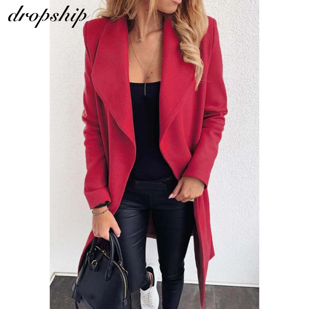 Women's Clothing Woolen Coat Solid Collar Bandage Long Sleeve Ladies Casual Slim Thick Overcoat Outwear Jacket Streetwear
Women's Clothing Woolen Coat Solid Collar Bandage Long Sleeve Ladies Casual Slim Thick Overcoat Outwear Jacket Streetwear