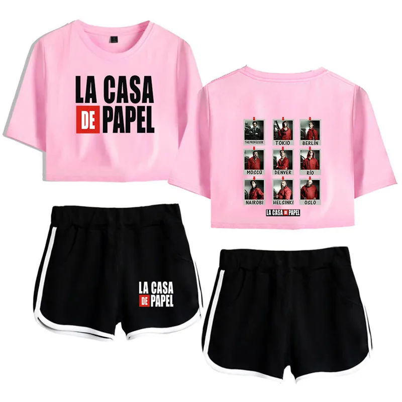 TV series Money Heist La Casa de Papel House of Paper print Women Two Piece Set Shorts + T-shirt Hot Sale Tracksuit Clothes
TV series Money Heist La Casa de Papel House of Paper print Women Two Piece Set Shorts + T-shirt Hot Sale Tracksuit Clothes