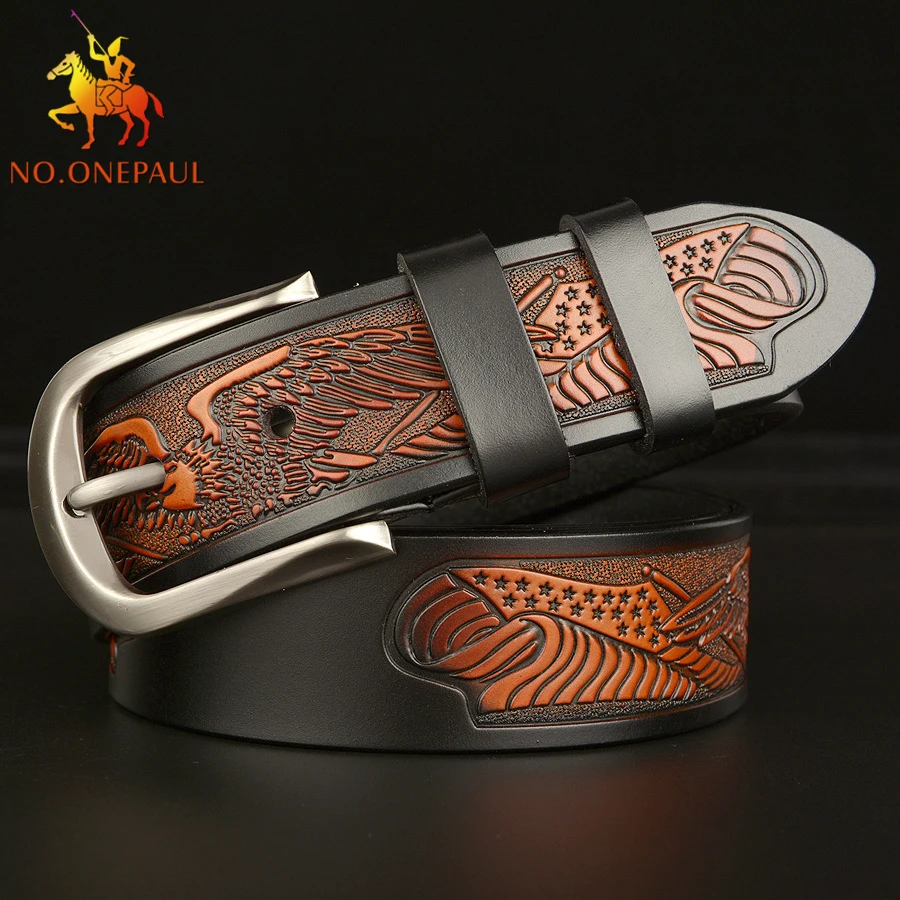 Top selling men's genuine leather belt Eagle carved leather belt men's personalized casual pin buckle Jeans Belt mens luxury
Top selling men's genuine leather belt Eagle carved leather belt men's personalized casual pin buckle Jeans Belt mens luxury