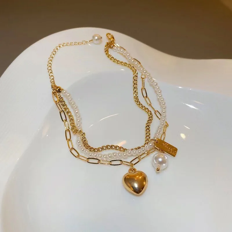 Summer Trendy Fashion ins Elegant Temperament Three-layer Love Pearl Alloy Bracelet Girlfriend Birthday Jewelry Gift
Summer Trendy Fashion ins Elegant Temperament Three-layer Love Pearl Alloy Bracelet Girlfriend Birthday Jewelry Gift