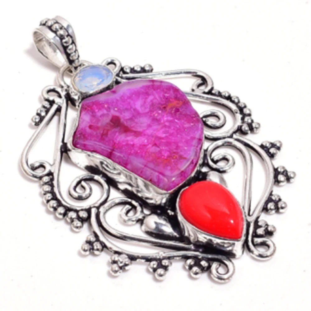 Genuine Solar Quartz + Coral Pendant Silver Overlay over Copper , Hand made Women Jewelry gift, P8951
Genuine Solar Quartz + Coral Pendant Silver Overlay over Copper , Hand made Women Jewelry gift, P8951
