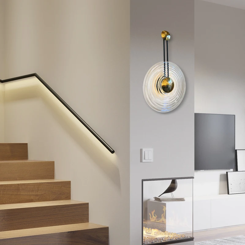 NEW Minimalist Glass Wall light modern LED living room wall lamp Nordic creative aisle lighting fixtures D300MM
NEW Minimalist Glass Wall light modern LED living room wall lamp Nordic creative aisle lighting fixtures D300MM