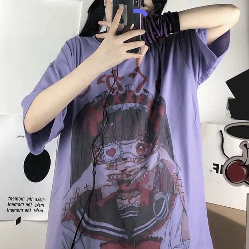 QWEEK Gothic T Shirt Anime Harajuku Aesthetic Women Clothing Summer E Girl Short Sleeve T-shirts for Women 2021 White Tops Woman
QWEEK Gothic T Shirt Anime Harajuku Aesthetic Women Clothing Summer E Girl Short Sleeve T-shirts for Women 2021 White Tops Woman