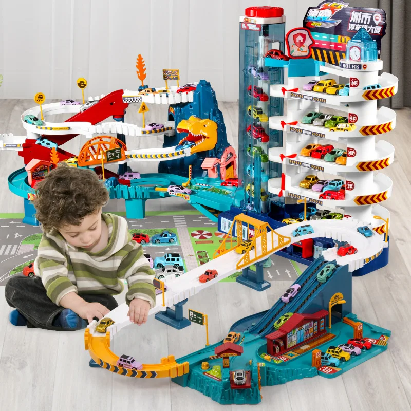 Children's dinosaur rail car adventure and car building parking lot parent-child interaction puzzle boy toy
Children's dinosaur rail car adventure and car building parking lot parent-child interaction puzzle boy toy