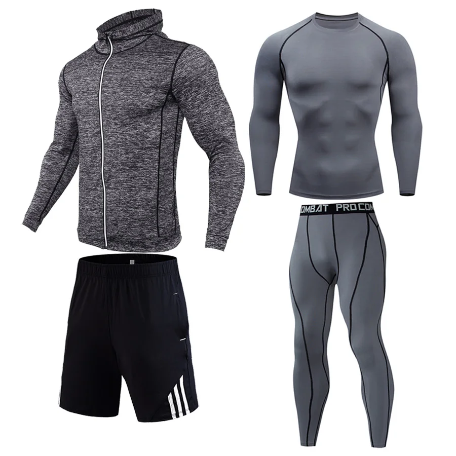 Men's compression suit Running tights 4 piece suit Gym clothing Cycling Tracksuit base layer Sport hoodie Fitness training kit
Men's compression suit Running tights 4 piece suit Gym clothing Cycling Tracksuit base layer Sport hoodie Fitness training kit