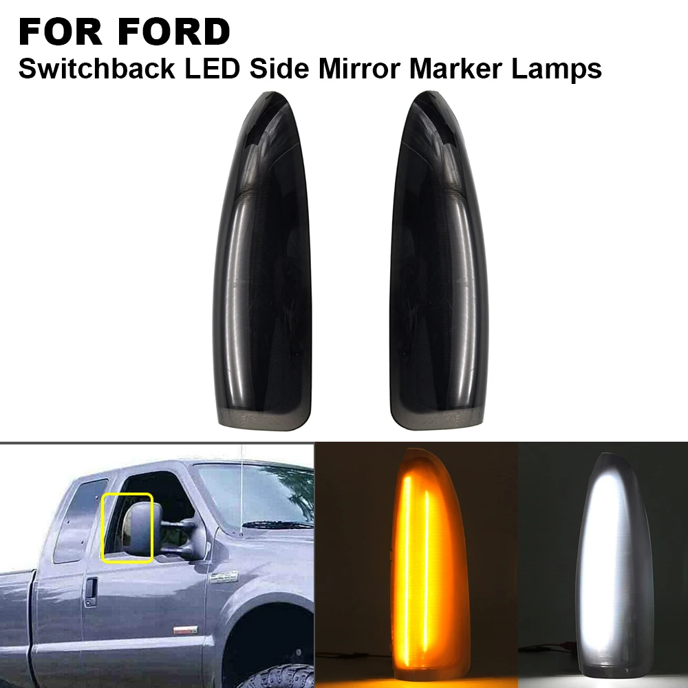 2Pcs Smoke Amber Switchback LED Side Mirror Marker Lamps For Ford F-250 F-350 F-450 Super Duty 2003-2007 Excursion 2000-2005
2Pcs Smoke Amber Switchback LED Side Mirror Marker Lamps For Ford F-250 F-350 F-450 Super Duty 2003-2007 Excursion 2000-2005
