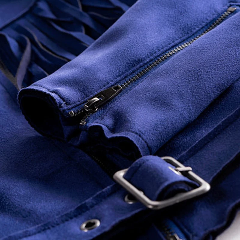 Tassel Women Spring Turn-Down Autumn Collar Zipper Outerwear Slim Fashion Comfortable Coats Female Temperament Outerwear ZX828 
Tassel Women Spring Turn-Down Autumn Collar Zipper Outerwear Slim Fashion Comfortable Coats Female Temperament Outerwear ZX828