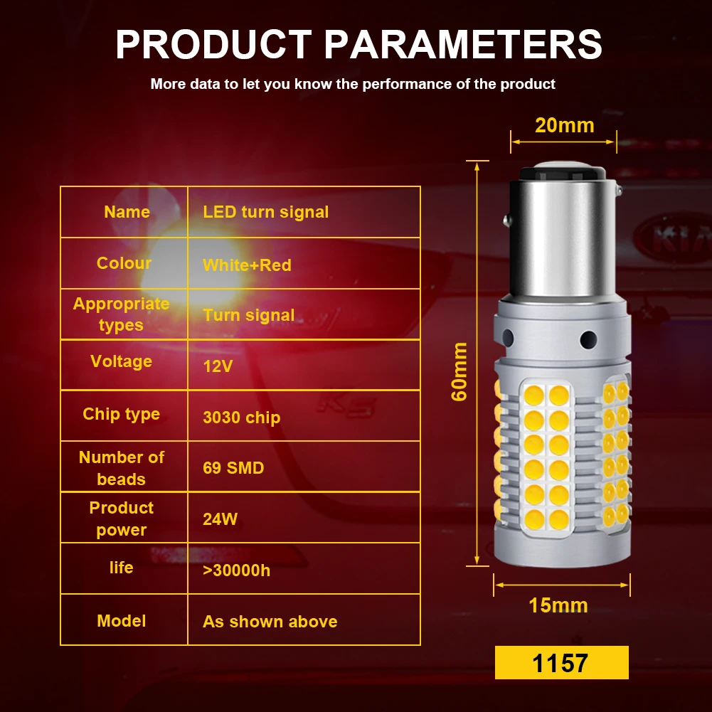 2PCS 12V 3030 LED Turn Signal Light Bulb 1156 Car LED Front Rear Brake Stop Anti Hyper Flash Auto Parking lights Reversing Lamp
2PCS 12V 3030 LED Turn Signal Light Bulb 1156 Car LED Front Rear Brake Stop Anti Hyper Flash Auto Parking lights Reversing Lamp