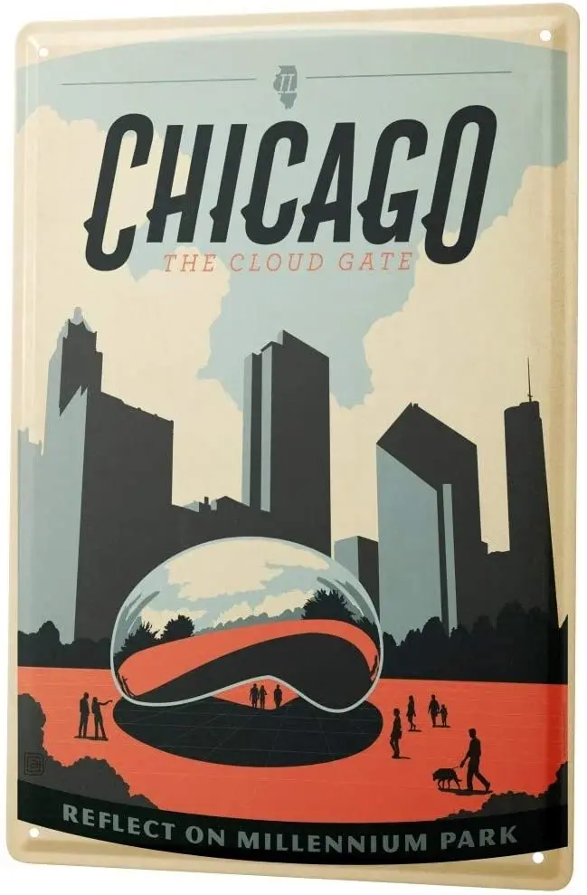 SINCE 2004 Tin Sign Metal Plate Decorative Sign Home Decor Plaques Deco City Chicago Millenium Park 8X12
SINCE 2004 Tin Sign Metal Plate Decorative Sign Home Decor Plaques Deco City Chicago Millenium Park 8X12