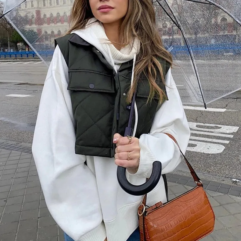 2021 New Women Cropped Gilet Jacket Sleeveless Fashion Casual Streetwear Woman Waistcoat Tops veste femme
2021 New Women Cropped Gilet Jacket Sleeveless Fashion Casual Streetwear Woman Waistcoat Tops veste femme
