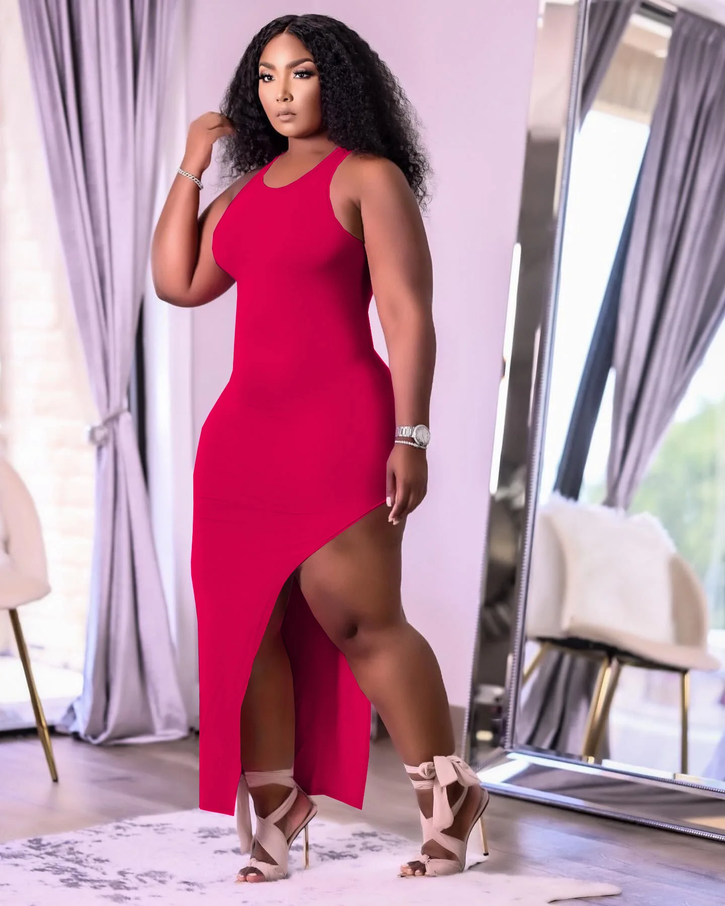 Summer Banquet Party Dress Women 2021 Plus Size Bridesmaid Dress Split Backless Solid Color Tank Irregular Ladies Long Dresses
Summer Banquet Party Dress Women 2021 Plus Size Bridesmaid Dress Split Backless Solid Color Tank Irregular Ladies Long Dresses