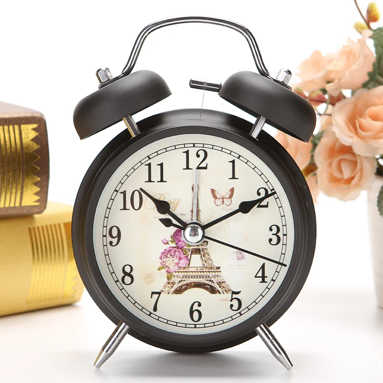 Black Classic Vintage Flower Silent Night Light Double Bell Alarm Clock Lazy Bedside Desk Metal Clock Christmas Gift For Kids
Black Classic Vintage Flower Silent Night Light Double Bell Alarm Clock Lazy Bedside Desk Metal Clock Christmas Gift For Kids