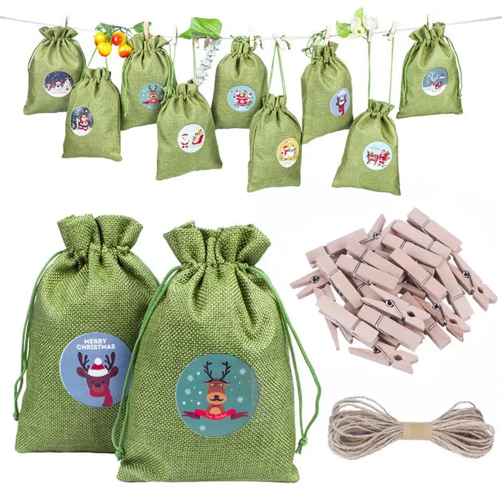 Christmas Advent Countdown Bags 24Pcs Advent Calendar Bags DIY Advent Burlap Bags For House Wall Office Decoration
Christmas Advent Countdown Bags 24Pcs Advent Calendar Bags DIY Advent Burlap Bags For House Wall Office Decoration