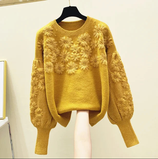 Flower Embroidery Sweater Female Fall Winter Wear 2020 New Korean Loose Joker Short Knitted Coat Lantern Sleeve Pull Jumper
Flower Embroidery Sweater Female Fall Winter Wear 2020 New Korean Loose Joker Short Knitted Coat Lantern Sleeve Pull Jumper