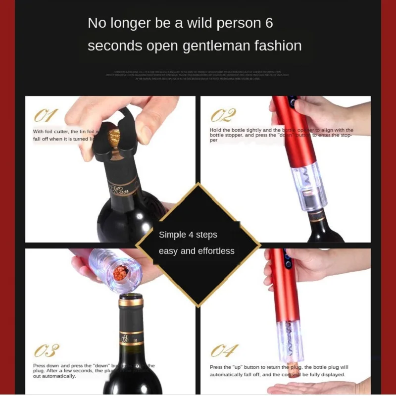 Portable Electric Wine Corkscrew Household Aluminum Foil Paper Cutter Electric Wine Can opener Kitchen Accessories Wine Lid open
Portable Electric Wine Corkscrew Household Aluminum Foil Paper Cutter Electric Wine Can opener Kitchen Accessories Wine Lid open