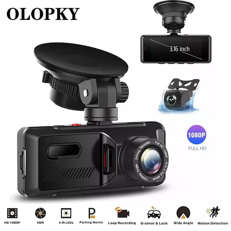 Видеорегистратор OLOPKY Nightscape HD 1080P 3 1 дюйма IPS 140 | Автомобили и мотоциклы