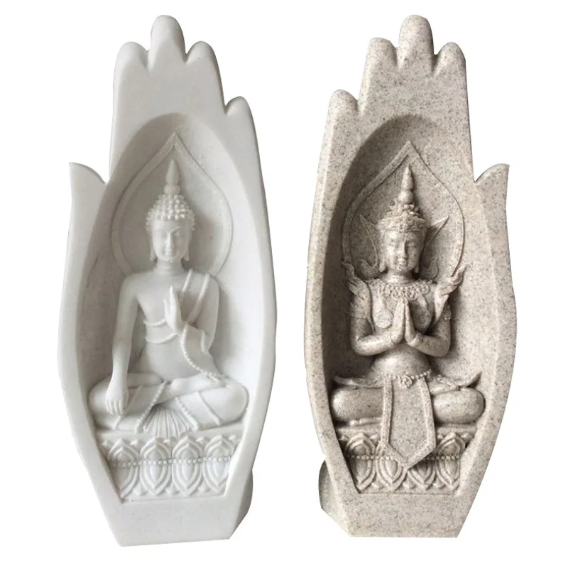 2PCS /Set Sandstone Resin Buddha Decor Statue Home Decoration Palm Sculpture Buddhist Crafts Ornaments Desktop Figurines
2PCS /Set Sandstone Resin Buddha Decor Statue Home Decoration Palm Sculpture Buddhist Crafts Ornaments Desktop Figurines