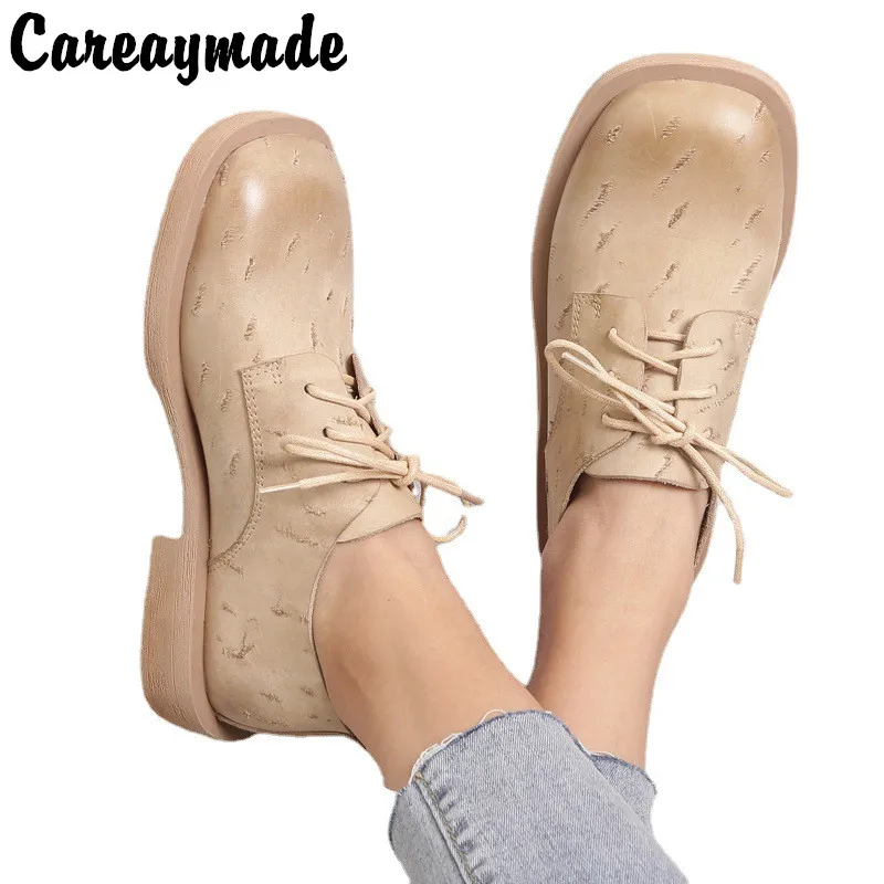 Careaymade-Genuine leather women's shoes autumn new Korean small square head personalized cow leather flat heel Ladies shoes
Careaymade-Genuine leather women's shoes autumn new Korean small square head personalized cow leather flat heel Ladies shoes