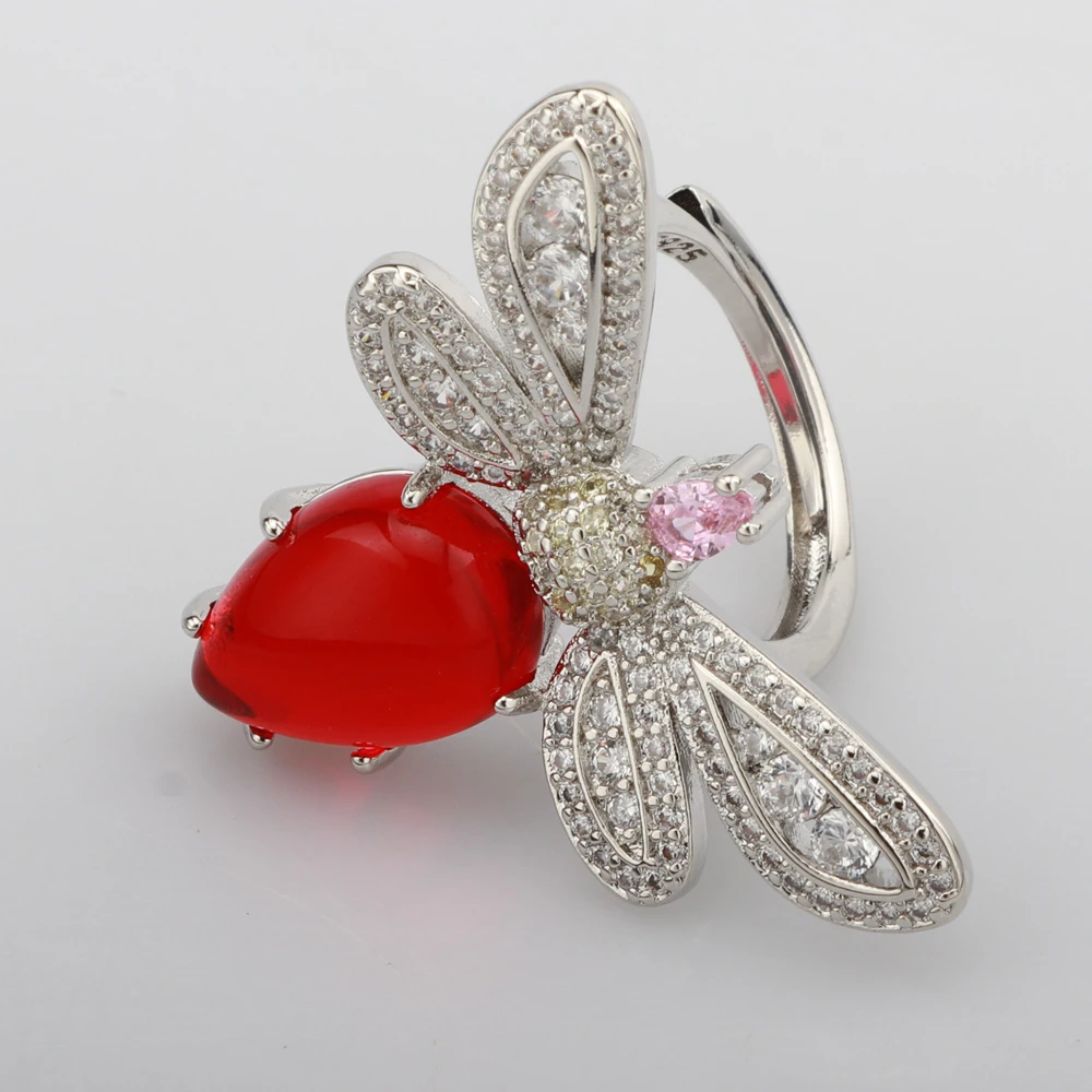Unusual Honeybee Rings Fashion Luxury Water Drop Zircon S92 5 Silvery Jewelry Charm Women's Personality Accessories For Wedding
Unusual Honeybee Rings Fashion Luxury Water Drop Zircon S92 5 Silvery Jewelry Charm Women's Personality Accessories For Wedding