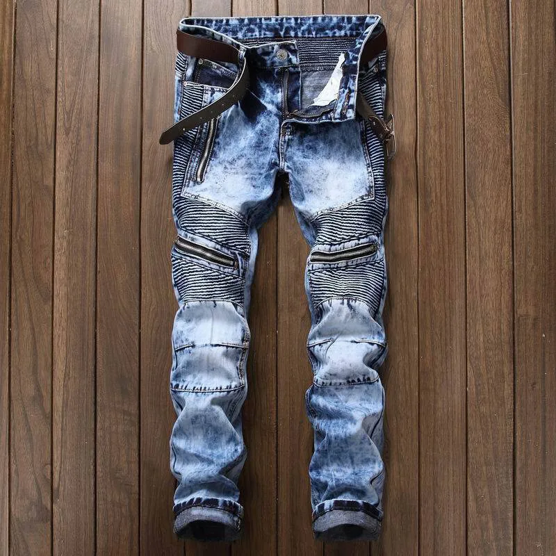 

Джинсы мужские рваные потертые в стиле хип-хоп, байкерские зауженные брюки из хлопка стрейч с дырками, рваные байкерские джинсы в стиле панк