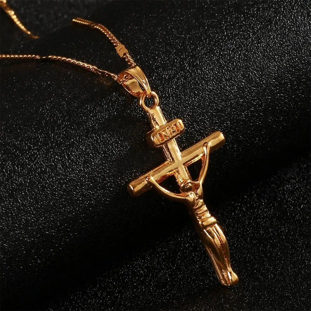 Gold Color Crucifix Cross Pendant Necklace Jesus Filled Christian Catholic Cross Chain Jewelry
Gold Color Crucifix Cross Pendant Necklace Jesus Filled Christian Catholic Cross Chain Jewelry