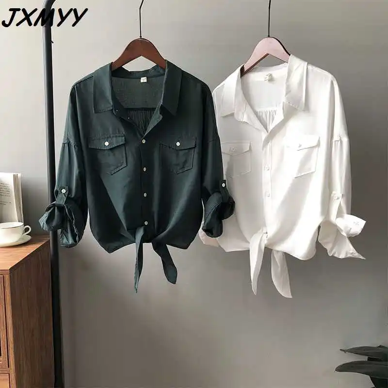 ICCLEK 2021 spring fashion new retro Hong Kong flavor casual loose design sense fashion lace-up shirt women western style blou
ICCLEK 2021 spring fashion new retro Hong Kong flavor casual loose design sense fashion lace-up shirt women western style blou