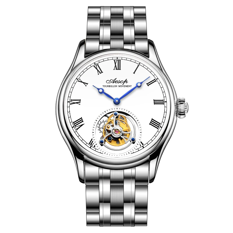 Luxury Tourbillon Watch Men Mechanical Wirstwatches Aesop 7021 Movement Waterproof Sapphire Metal Leather Strap White Dial
Luxury Tourbillon Watch Men Mechanical Wirstwatches Aesop 7021 Movement Waterproof Sapphire Metal Leather Strap White Dial