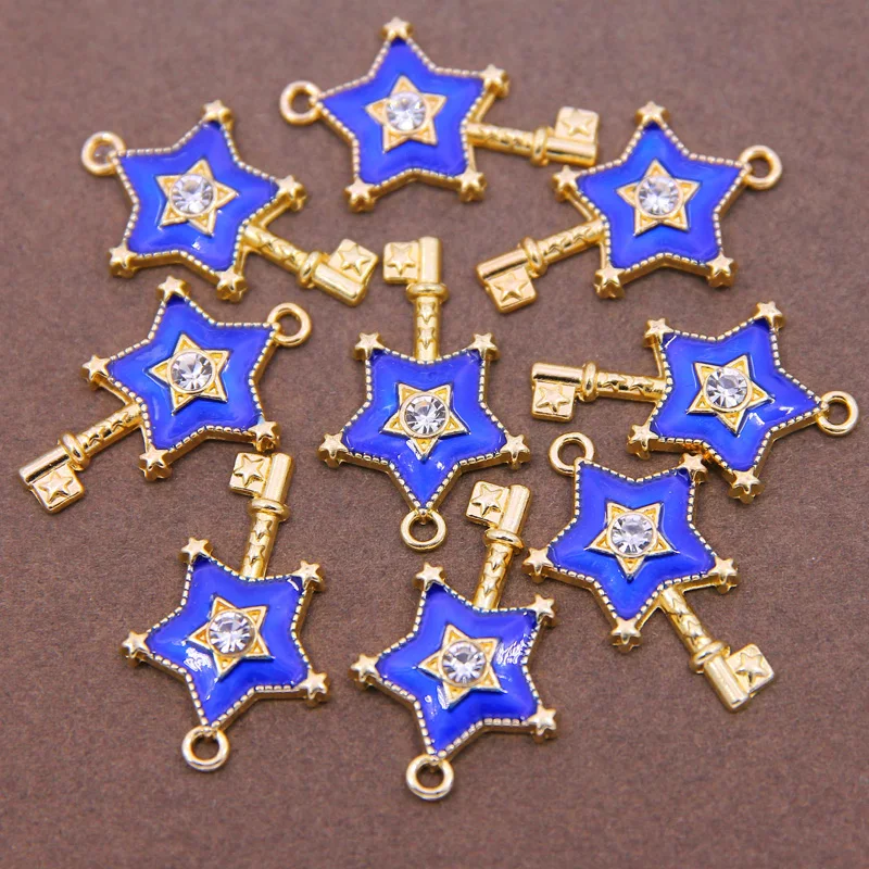 6PCS charm enamel five-pointed star key necklace bracelet earrings metal pendant DIY jewelry handicrafts DIY production
6PCS charm enamel five-pointed star key necklace bracelet earrings metal pendant DIY jewelry handicrafts DIY production