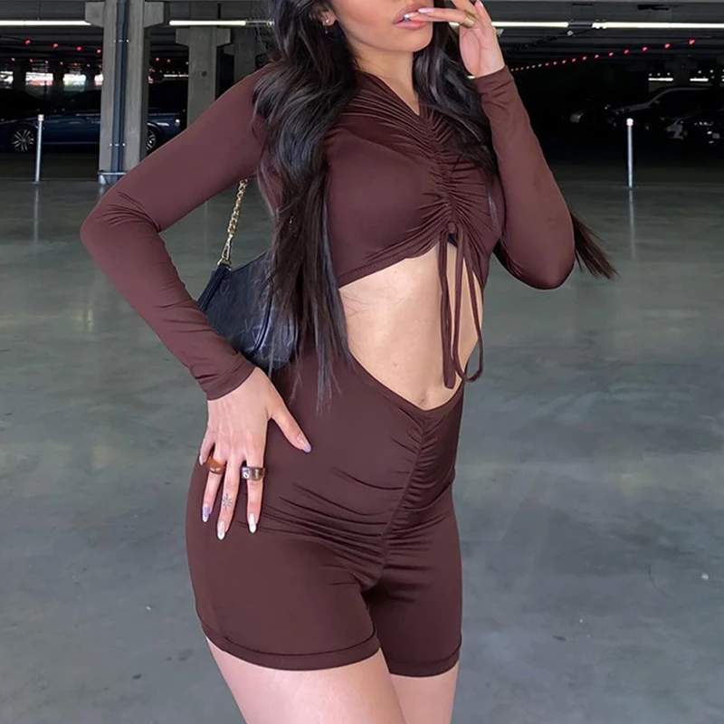 Brown Cut Out Sexy Y2k Overalls For Women Shorts Female Jumpsuit Summer 2021Drawstring Long Sleeve Ruched One Piece Romper Bodys
Brown Cut Out Sexy Y2k Overalls For Women Shorts Female Jumpsuit Summer 2021Drawstring Long Sleeve Ruched One Piece Romper Bodys