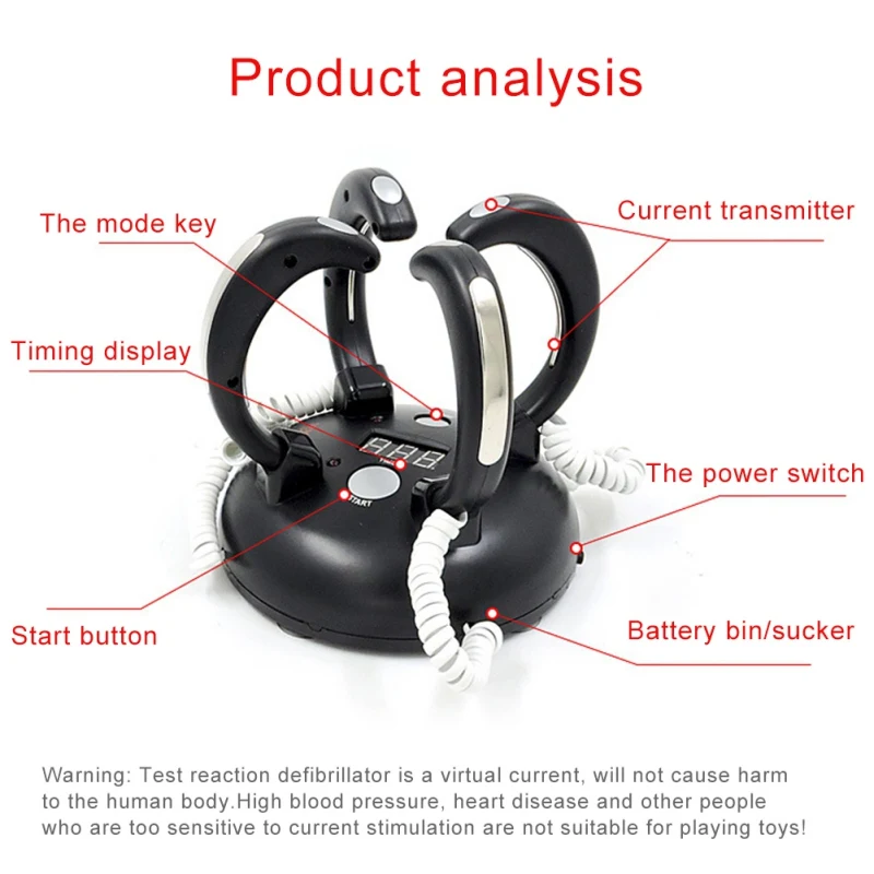 For Lightning Reaction Miniature Electric Shock Lithometer Four-claw Electronic Funny Party Bar Electric Hit Game Toys new.
For Lightning Reaction Miniature Electric Shock Lithometer Four-claw Electronic Funny Party Bar Electric Hit Game Toys new.