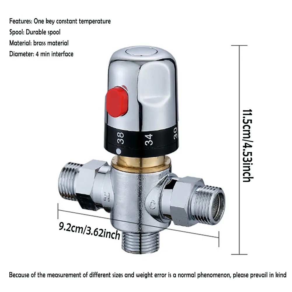1/2inch 3 Way Thermostatic Mixing Valve Constant Water Temperature Shower Faucet Valve Thermostat Bathroom Kitchen Tap Valve
1/2inch 3 Way Thermostatic Mixing Valve Constant Water Temperature Shower Faucet Valve Thermostat Bathroom Kitchen Tap Valve