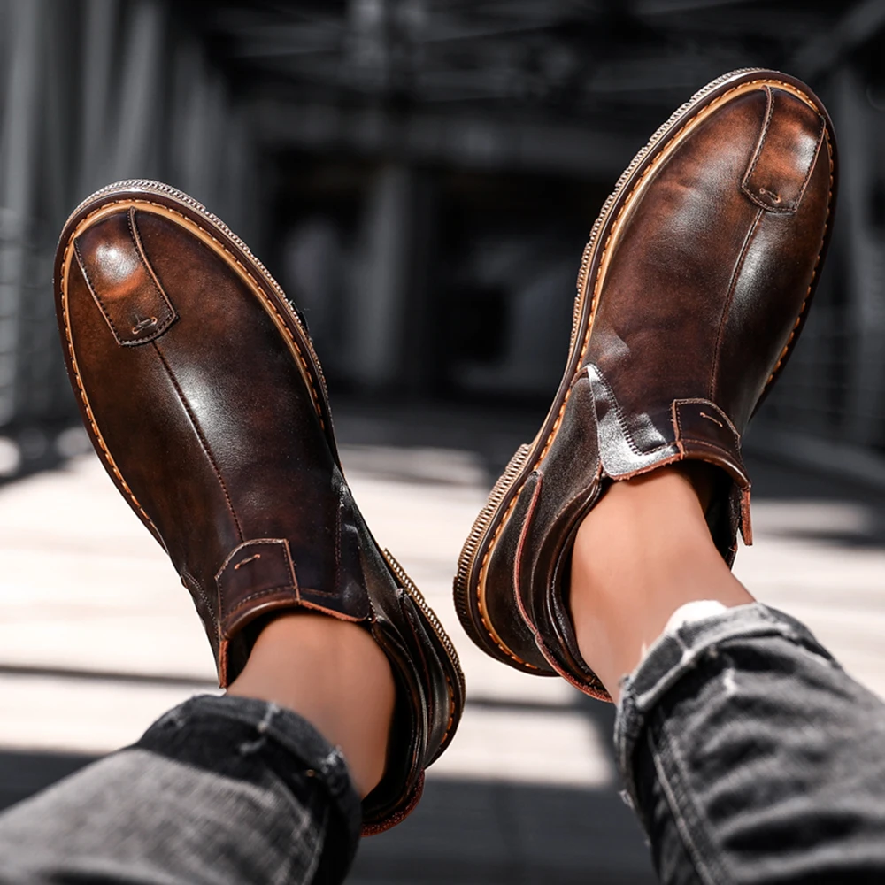 Vintage Classic Male Autumn Winter Casual Leather Ankle Boots Men Shoes Warm Casual Motorcycle Boots Non-slip Working Boots
Vintage Classic Male Autumn Winter Casual Leather Ankle Boots Men Shoes Warm Casual Motorcycle Boots Non-slip Working Boots