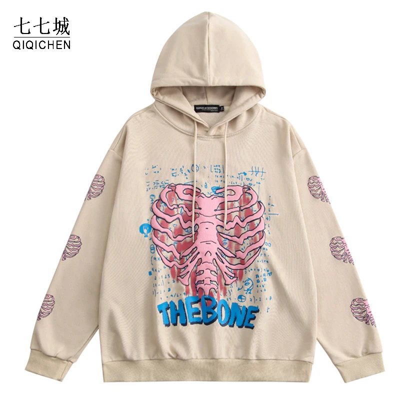 Mens Hoodie Sweatshirt Women Bone Heart Print Japanese Harajuku Streetwear Pullover Cotton Autumn Oversized Hip Hop Hoodies
Mens Hoodie Sweatshirt Women Bone Heart Print Japanese Harajuku Streetwear Pullover Cotton Autumn Oversized Hip Hop Hoodies