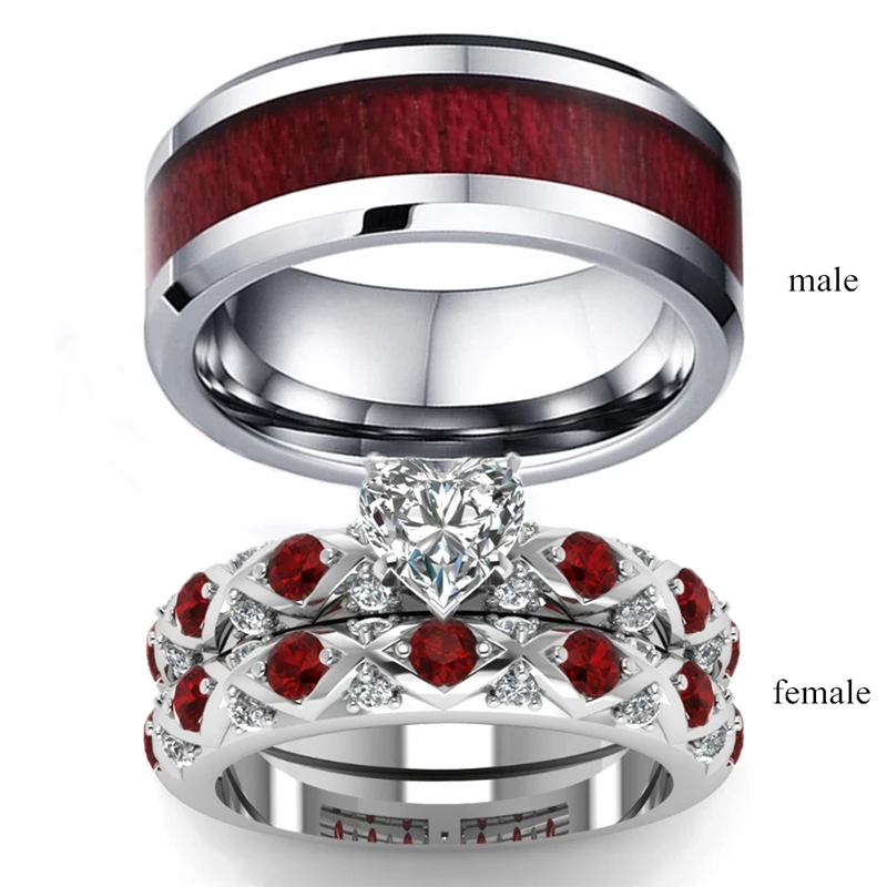 Carofeez Fashion Couple Rings Trendy Stainless Steel Men's Ring Romantic Zircon Heart Women's Ring Set Party Wedding Bands Gift
Carofeez Fashion Couple Rings Trendy Stainless Steel Men's Ring Romantic Zircon Heart Women's Ring Set Party Wedding Bands Gift
