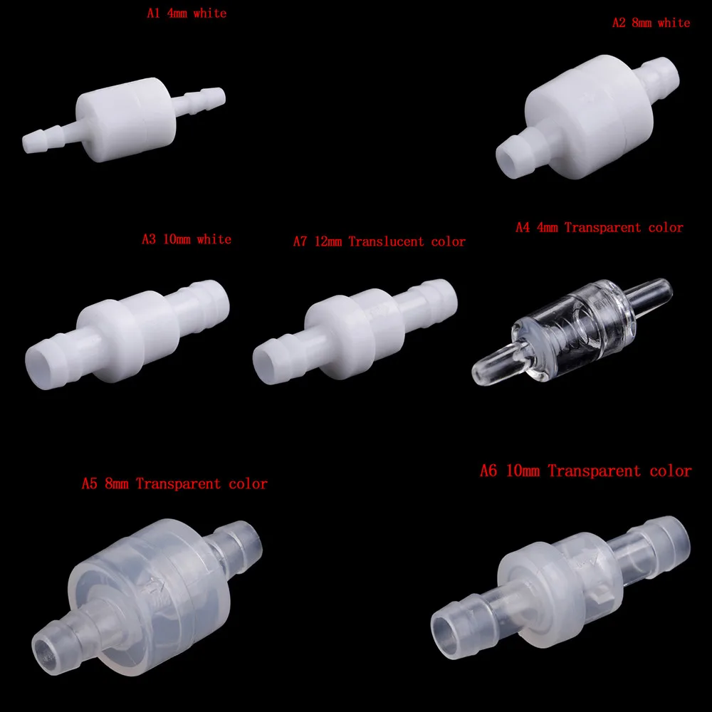 1Pc 4 / 6 / 8 / 12mm Plastic One Way Inline Check Valve Gas Air Liquid Water Fluids Valve
1Pc 4 / 6 / 8 / 12mm Plastic One Way Inline Check Valve Gas Air Liquid Water Fluids Valve