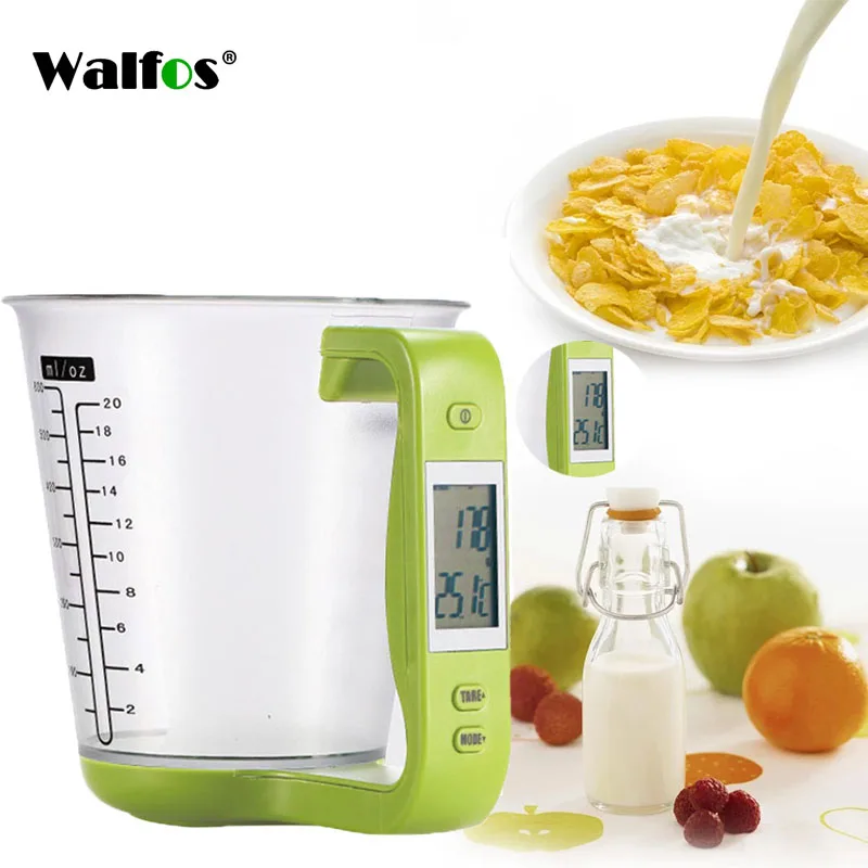 Walfos Electronic Measuring Cup Kitchen Food Scales With LCD Display Digital Beaker Host Weigh Temperature Measurement Cups
Walfos Electronic Measuring Cup Kitchen Food Scales With LCD Display Digital Beaker Host Weigh Temperature Measurement Cups