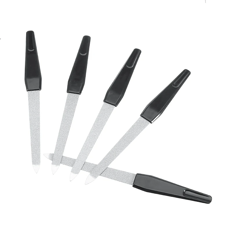Mayitr 5 шт. металлическая Двусторонняя пилка для ногтей пластиковая ручка