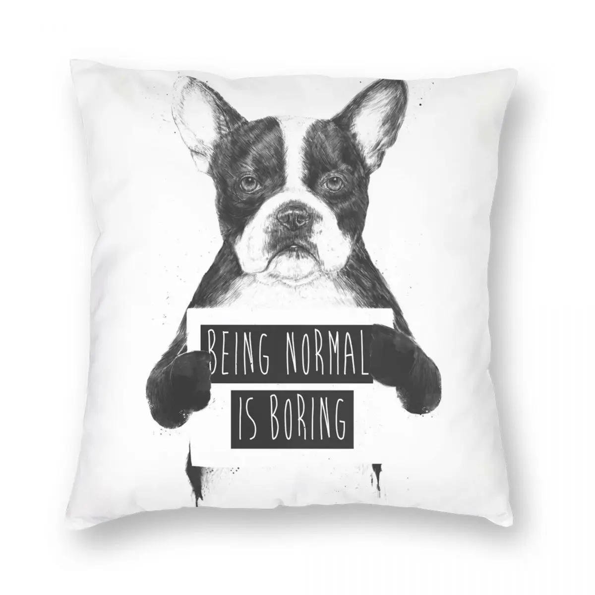 

Being Normal Is Boring Square Pillowcase Polyester Linen Velvet Printed Zip Decor Home Cushion Cover