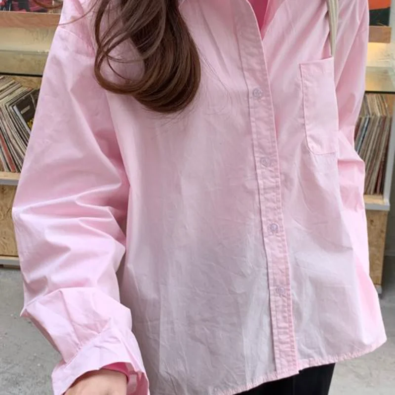 7 Colors Ladies Shirt Loose 2021 Spring Summer Turn-down Collar Pockets Basic Tops Korean Style All-match INS Button Up Shirts
7 Colors Ladies Shirt Loose 2021 Spring Summer Turn-down Collar Pockets Basic Tops Korean Style All-match INS Button Up Shirts