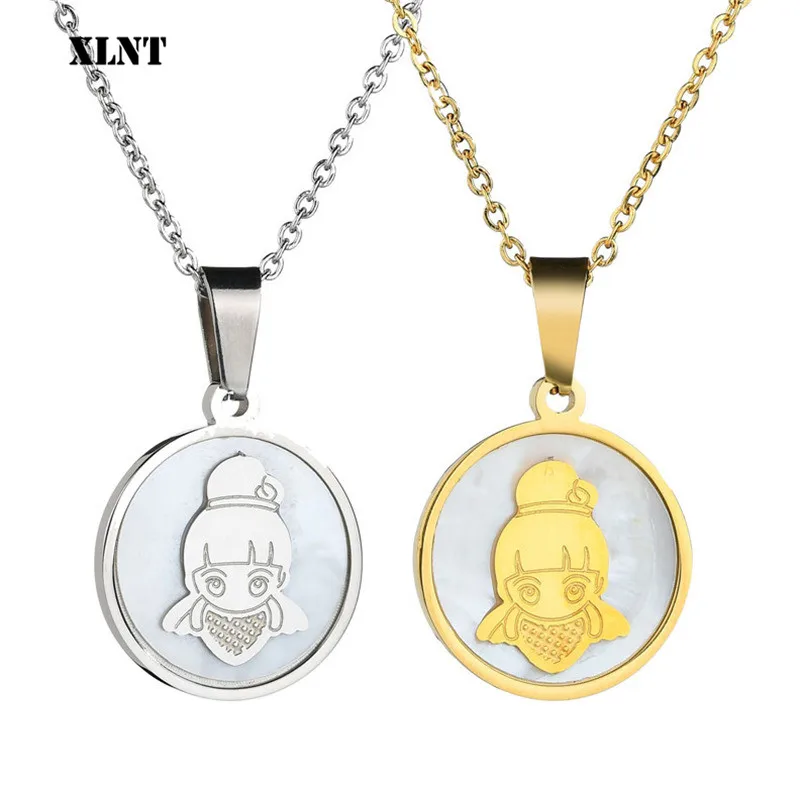 XLNT Fashion Stainless Steel Cute Girl Necklaces For Women Children Shell Necklace Family Jewelry | Украшения и аксессуары