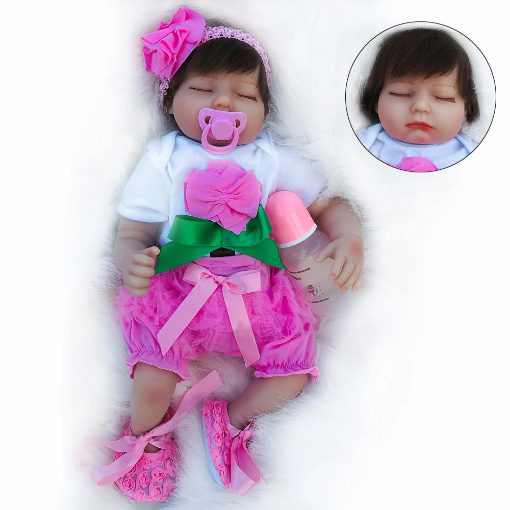 20" lifelike bebe reborn soft silicone doll 50cm sleeping newborn babies real children gift toys bonecas | Игрушки и хобби